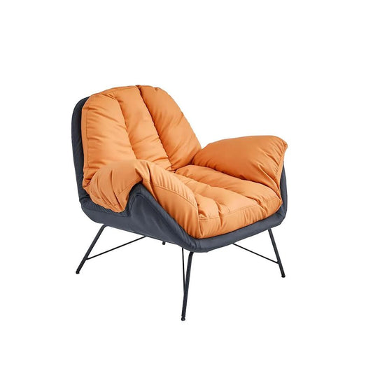Exotic Designs Plush Home Chair Black & Orange