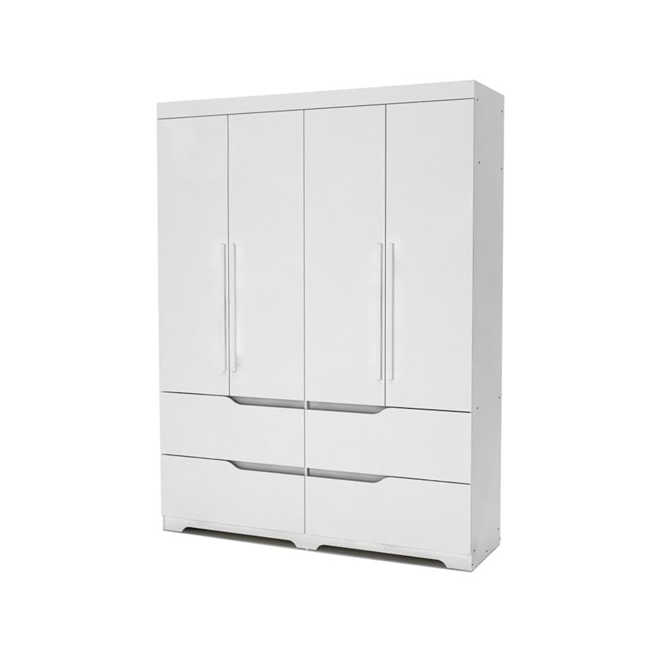 Exotic Designs 4 Door Wardrobe White