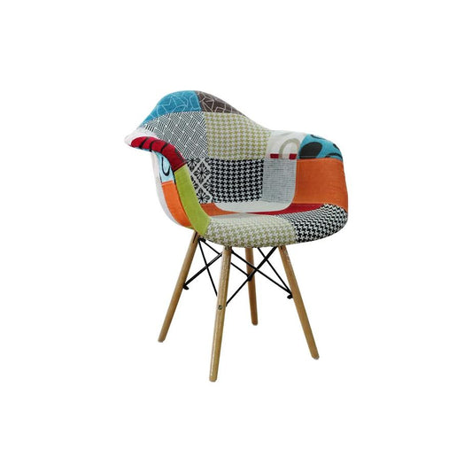 Exotic Designs Desi Tub Chair Patch Design Fabric Multicoloured