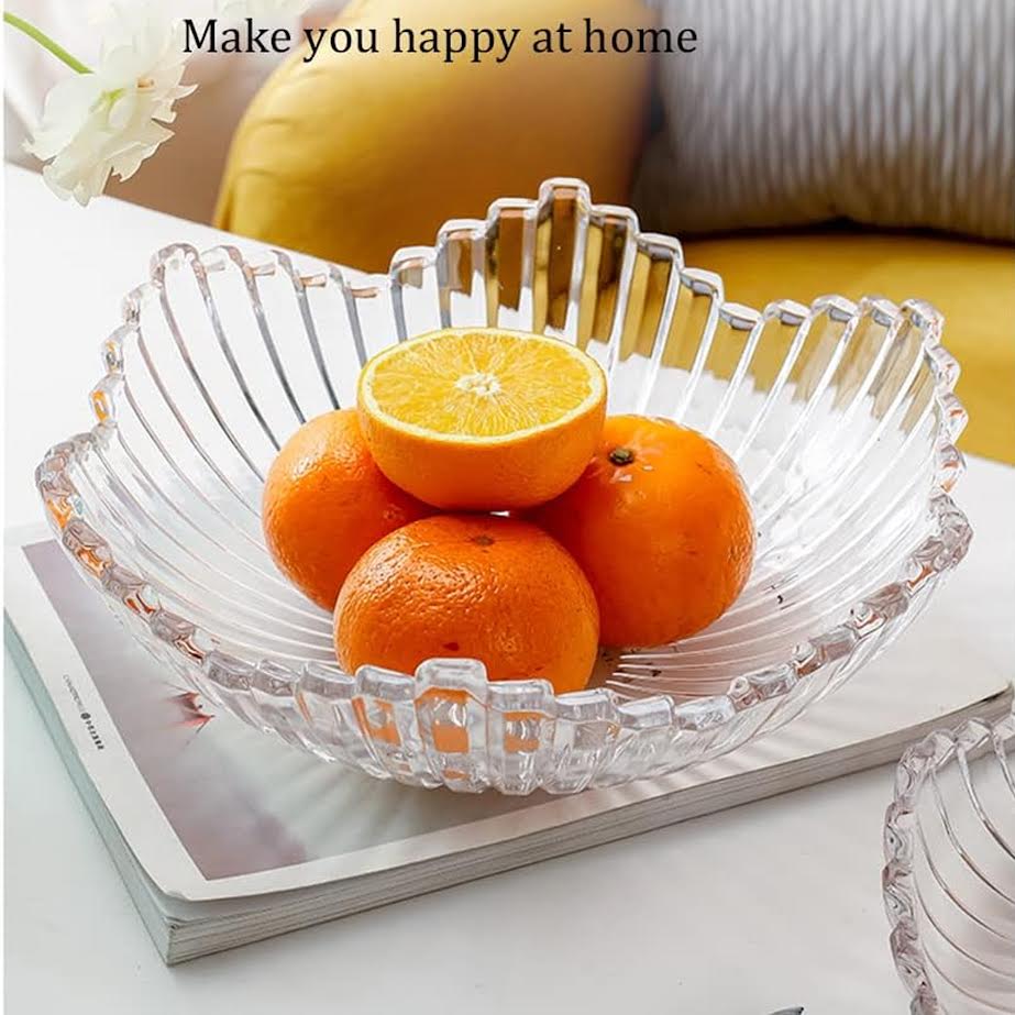 Delisoga Crystal Glass Fruit Bowl Clear