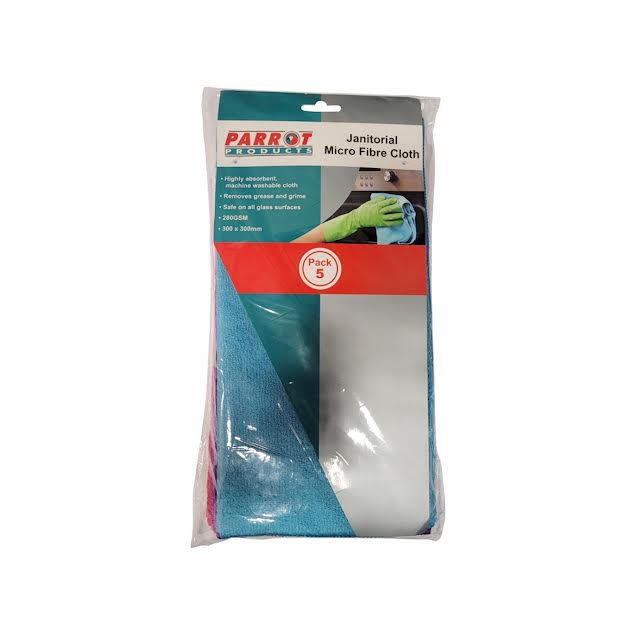 Parrot 5 Piece Microfibre Cloth Set Assorted