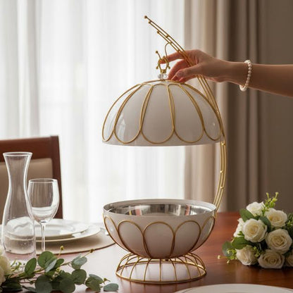 8Lt Chafing Dish White & Gold