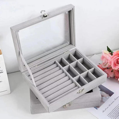 Urban Decor Flannel Jewelry Box Grey