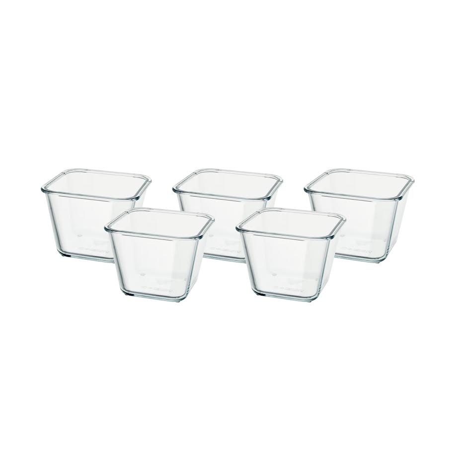 Kitchen Life 5 Piece 1.2Lt Square Casserole Set Clear