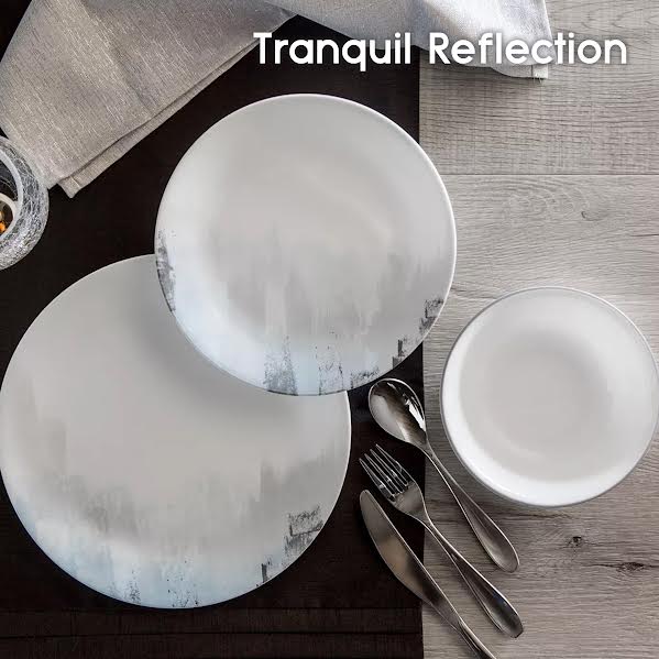 Corelle Tranquil Reflection 12 Piece Dinner Set White