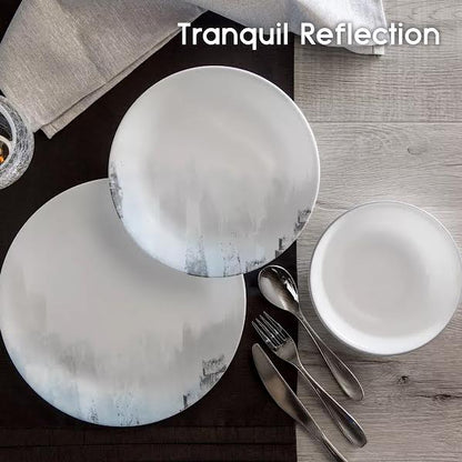 Corelle Tranquil Reflection 12 Piece Dinner Set White