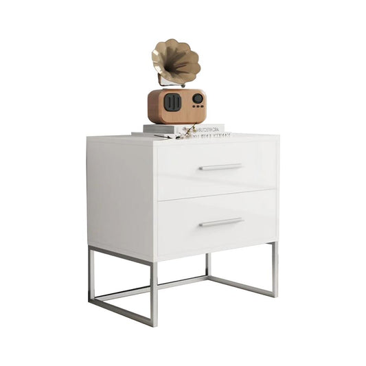 Exotic Designs 2 Drawer Nightstand with Metallic Feet