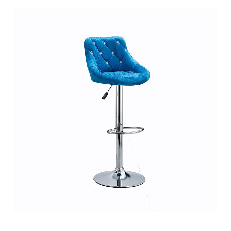 Exotic Designs Suede Bar Chair Blue