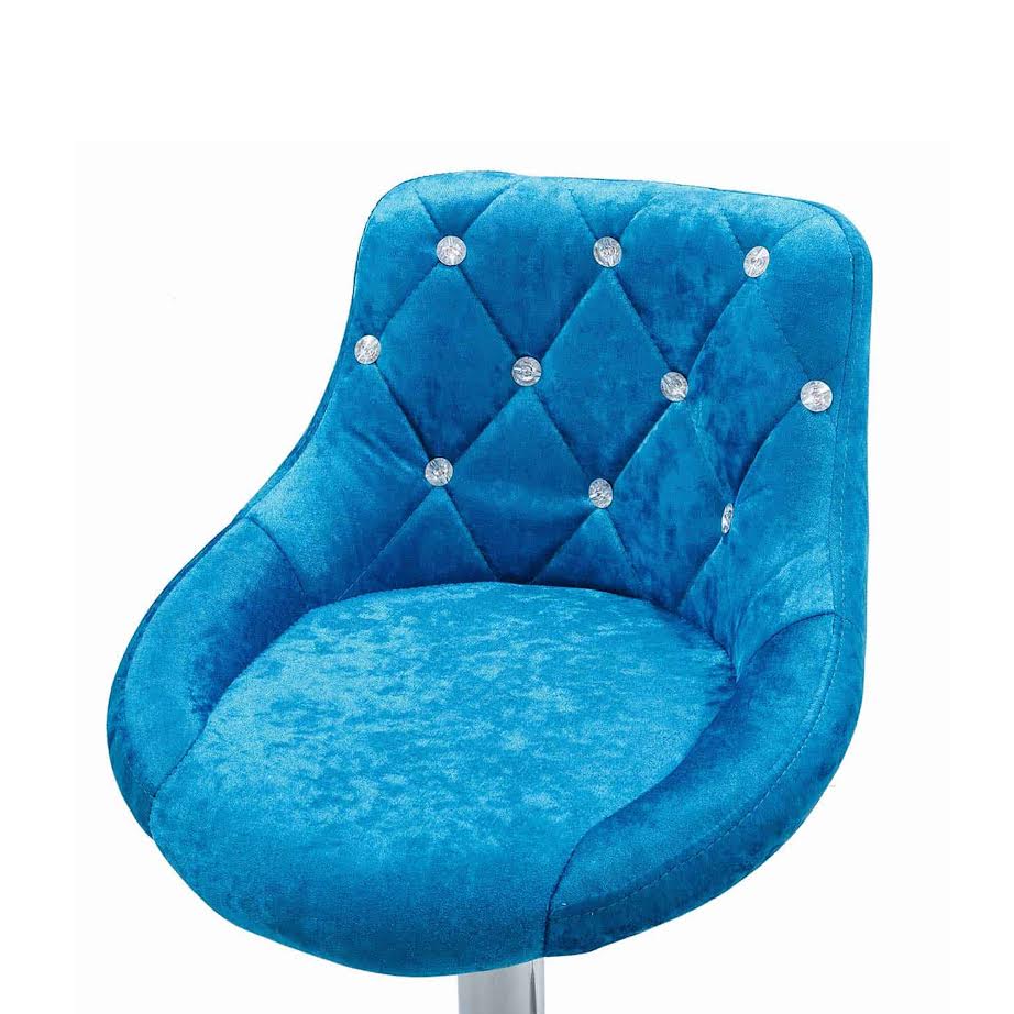 Exotic Designs Suede Bar Chair Blue