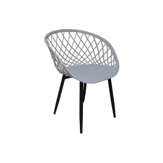Exotic Designs Shell Chair White with Black Legs