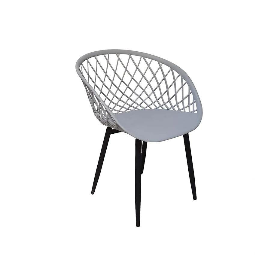 Exotic Designs Shell Chair White with Black Legs