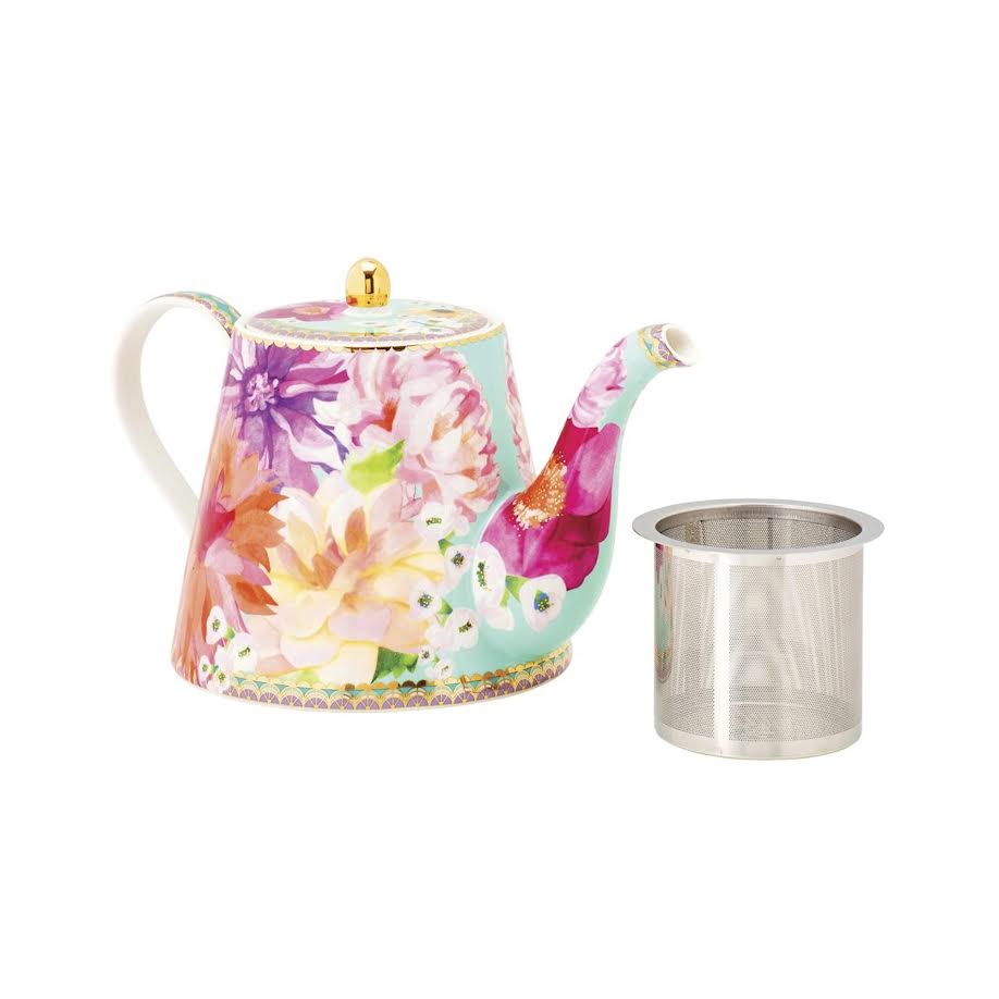 Maxwell & Williams 1Lt Dahlia Daze Teapot With Infuser Pink