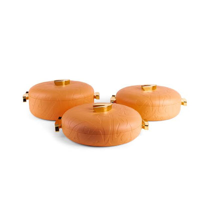 3 Piece Insulated Food Warmer Set with Lids Orange