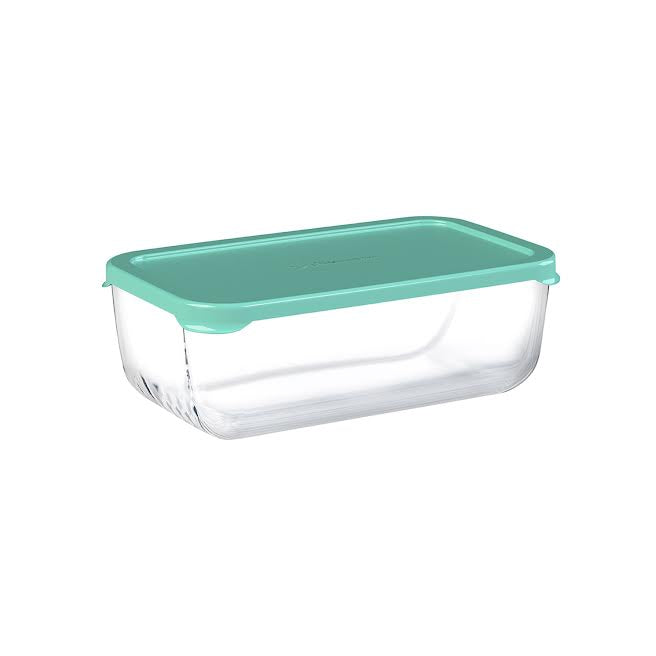 Pasabahce Snowbox 1.2Lt  Rectangular Bowl with Lid Green Set of 6