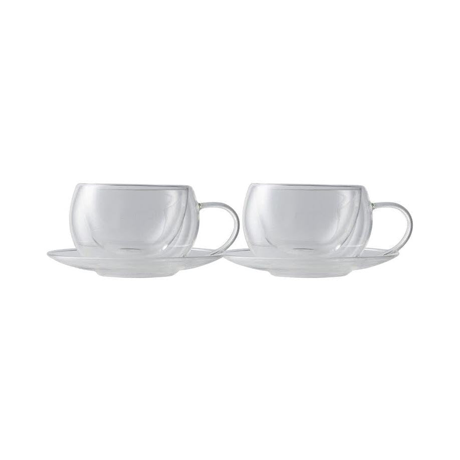 Maxwell & Williams 270ml Blend Double Wall Cup & Saucer 2 Piece Clear