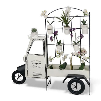 Vintage Metal Truck Design Planter White