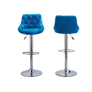 Exotic Designs Suede Bar Chair Blue