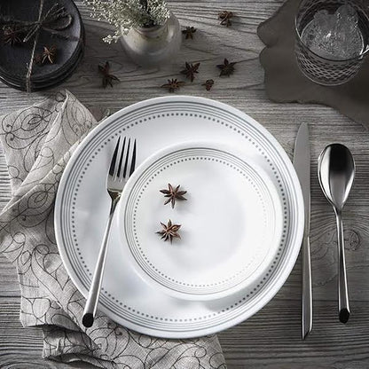 Corelle Mystic Grey 12 Piece Dinner Set White