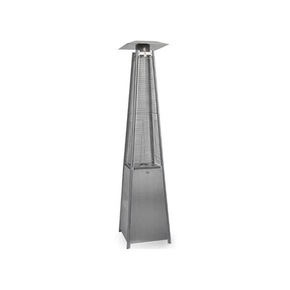 Elba Glass Tube Gas Patio Heater Silver