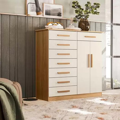 Exotic Designs Chest Of Drawers Off White & Pine Oak