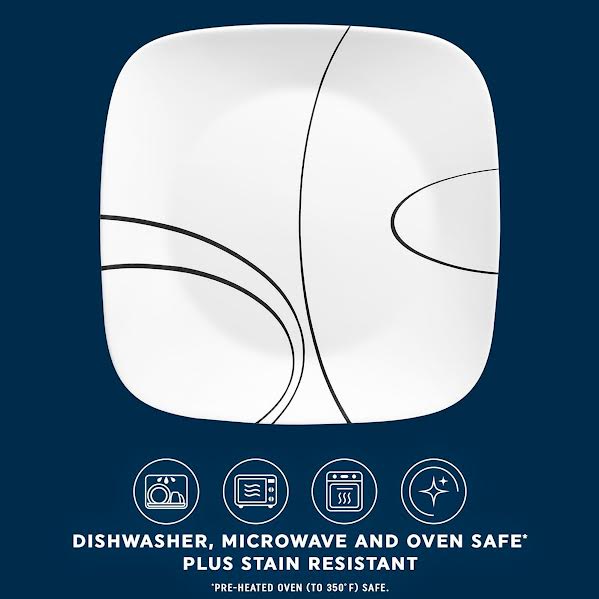 Corelle 18 Piece Simple Lines Dinner Set White