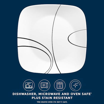 Corelle 18 Piece Simple Lines Dinner Set White