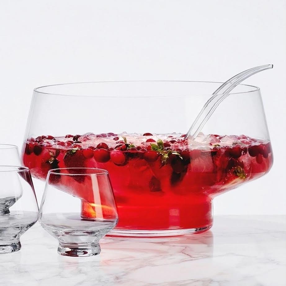 Maxwell & Williams 8,5L Diamante Footed Punch Bowl 7 Piece Clear The