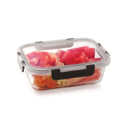 Aqua 1040ml Rectangular Glass Container with Grey Lid
