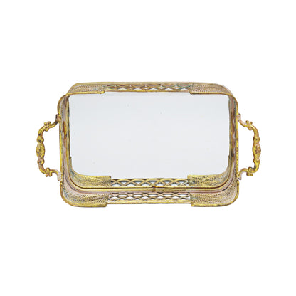 Urban Decor Small Mira Handled Mirror Tray Bronze