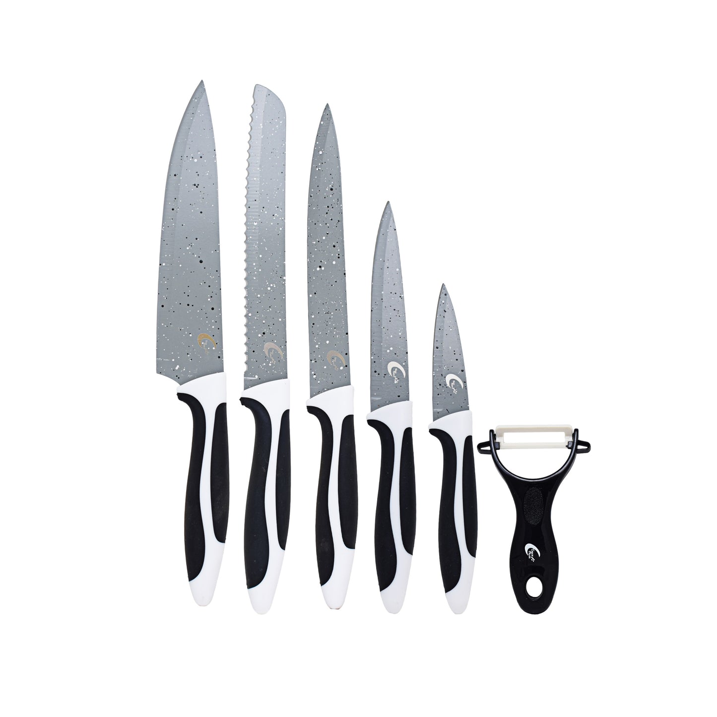 Table Pride 6 Piece Stainless Steel Knife Set Black & White