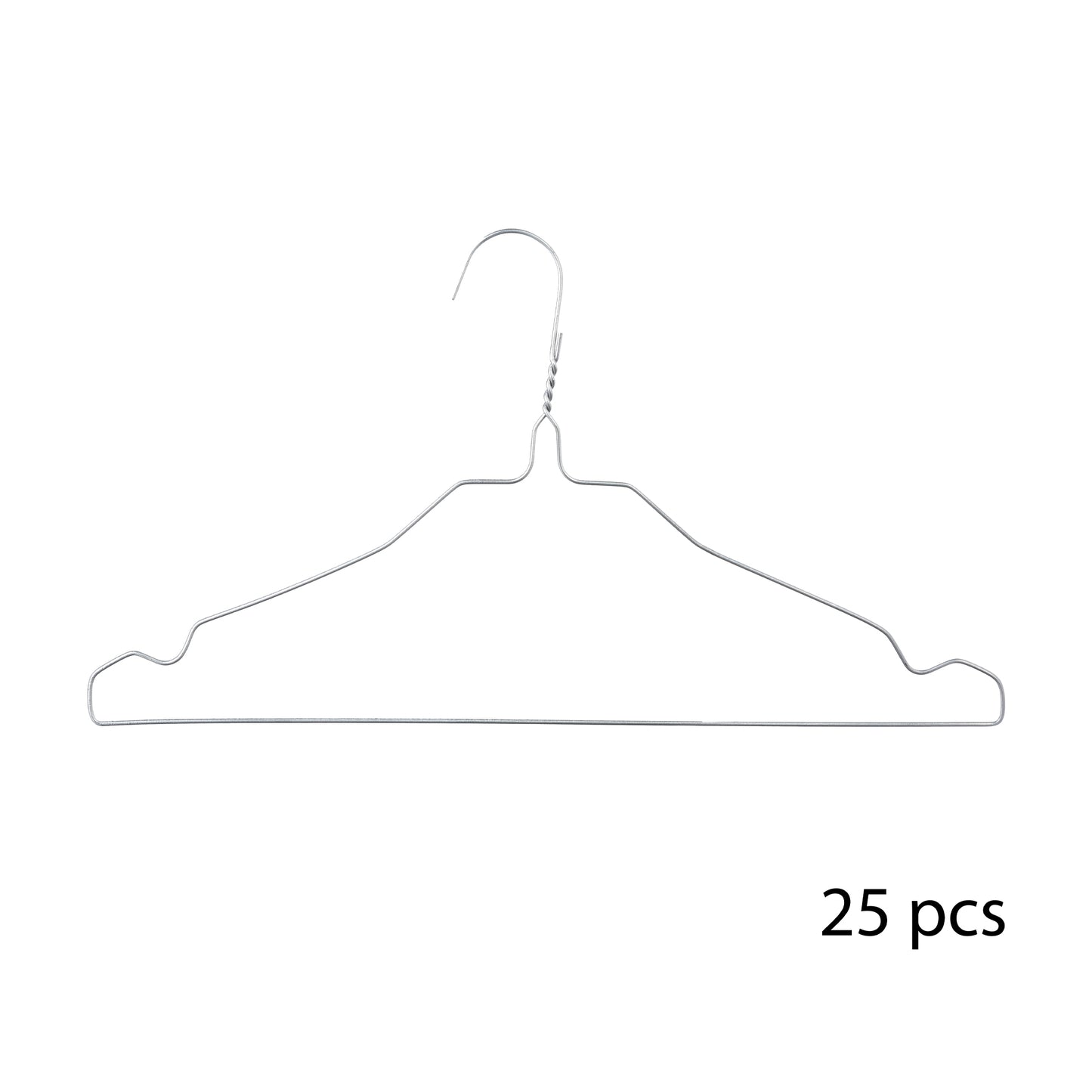 Urban Decor 25 Piece Metal Laundry Hanger Set Silver