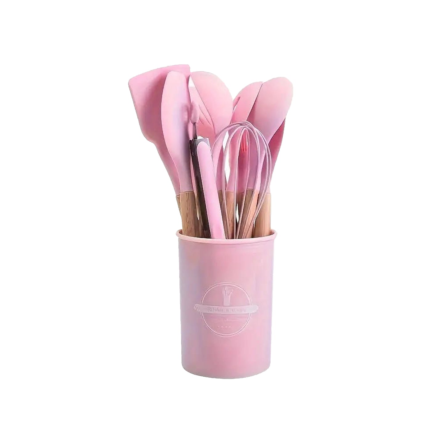 Kitchen Life 12 Piece Silicone Utensil Set Pink