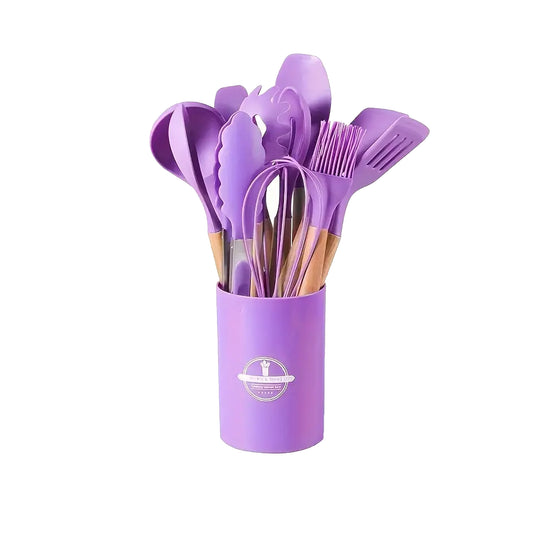 Kitchen Life 12 Piece Silicone Utensil Set Purple