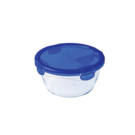 Pyrex Cook & Go Glass Small Round Bowl With Lock-Lid Clear