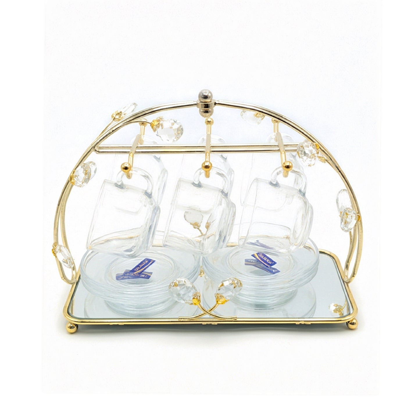 13 Piece Cup & Saucer Set Gold