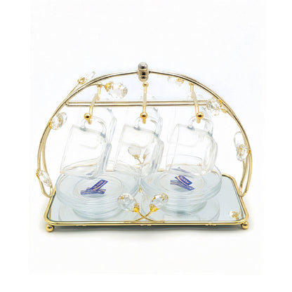 13 Piece Cup & Saucer Set Gold