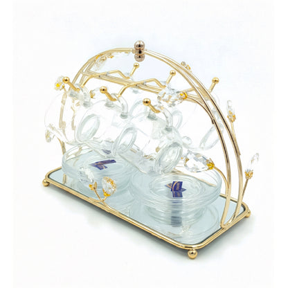 13 Piece Cup & Saucer Set Gold
