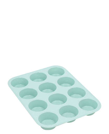 Kitchen Inspire 12 Hole Silicone Muffin Pan Blue