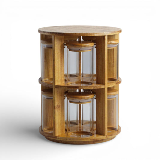 11 Piece Rotational Canister Set Clear