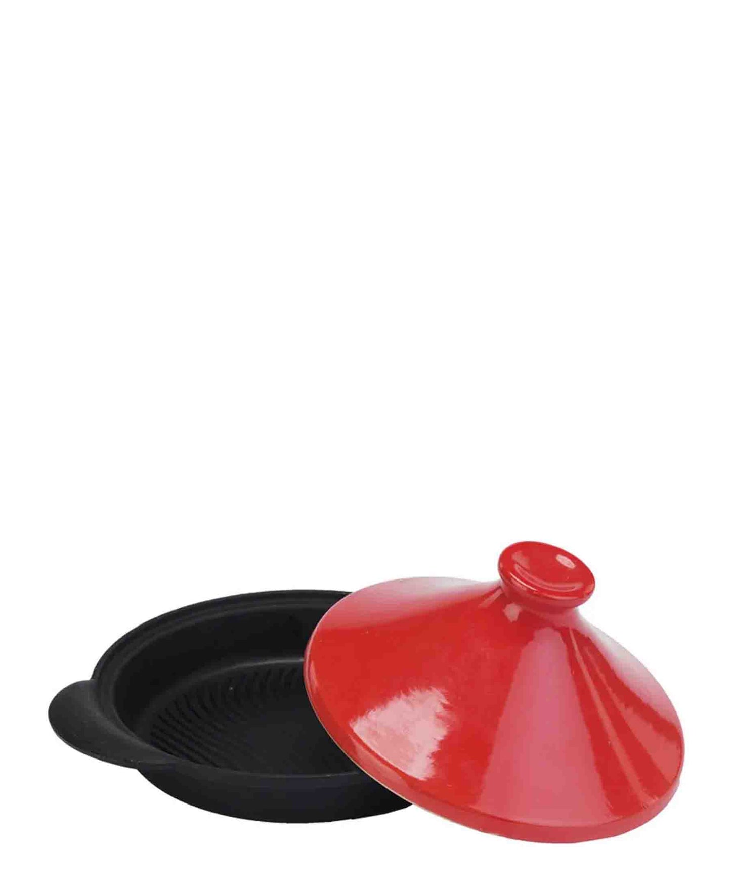 Regent Tagine Cast Iron Base With Red Lid - Black