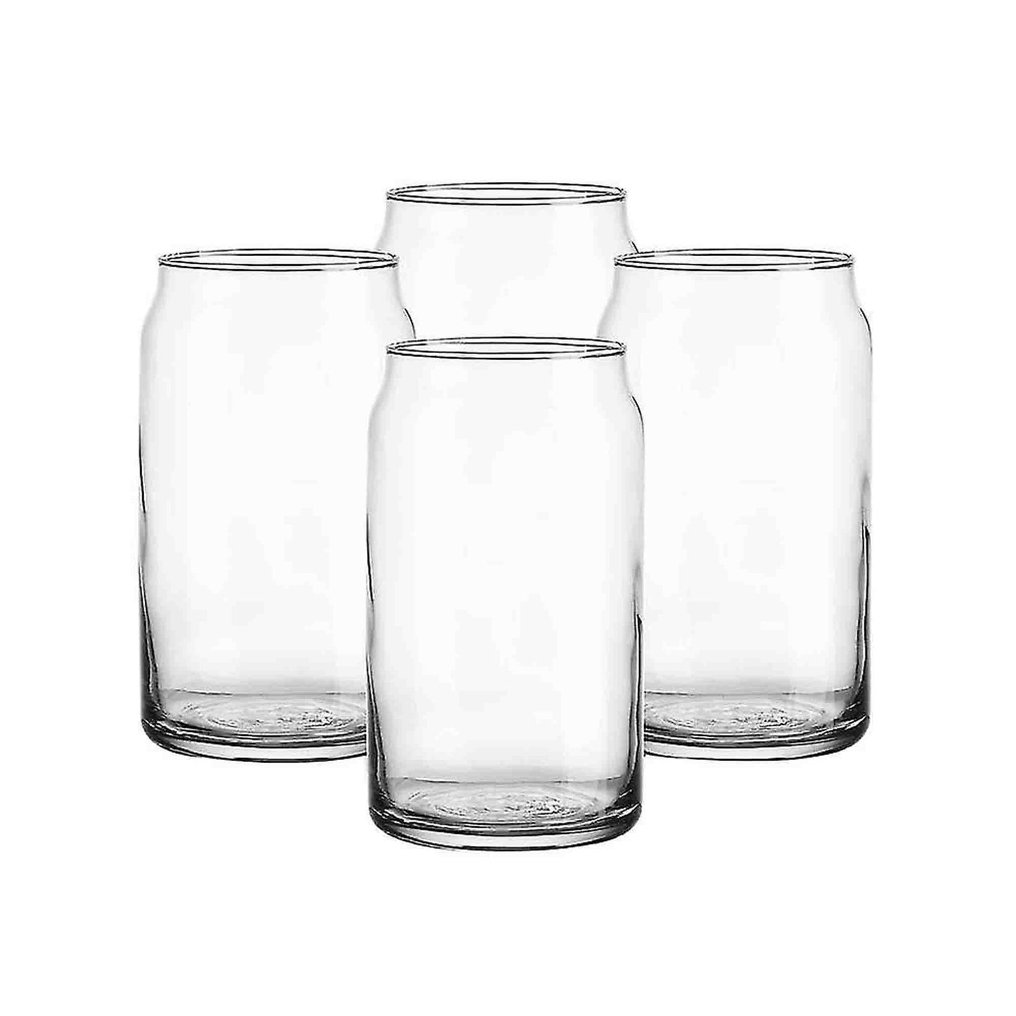 Aqua 4 Piece 435ml Can Shaped Glass Set Clear