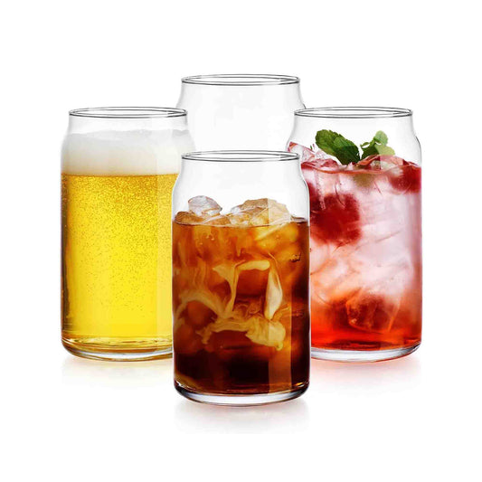 Kitchen Life 4 Piece 515ml Can Shaped Glass Set Clear