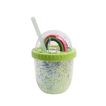 Rainbow Tinsel Sippy Cup Green