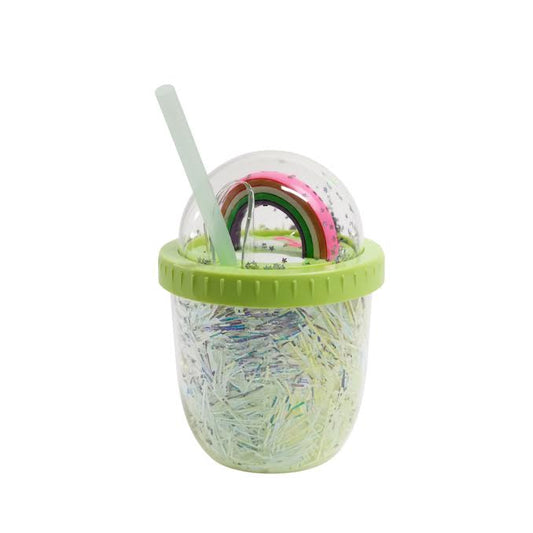 Rainbow Tinsel Sippy Cup Green