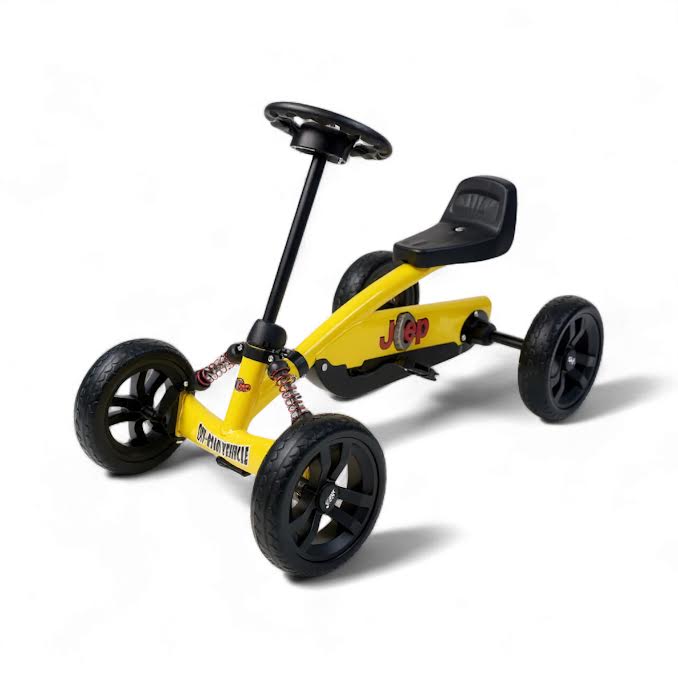 Pedal Go-Kart with Front & Rear Adjustable Seats Yellow