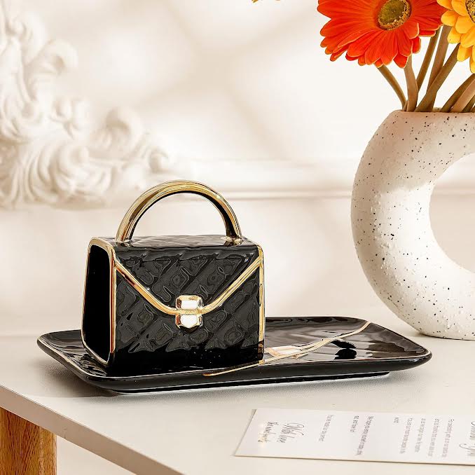 Handbag Shaped Cup & Saucer Set Black – The Culinarium