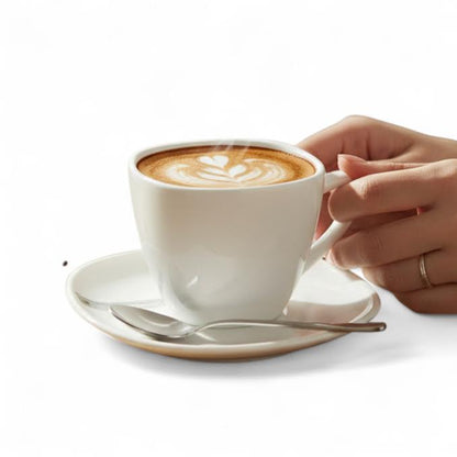 Rolux Opal 4 Piece Cup & Saucer Set White