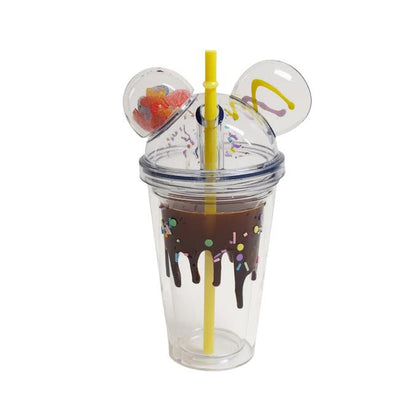 Mickey Mouse Inspired 450ml Double Wall Cup Clear