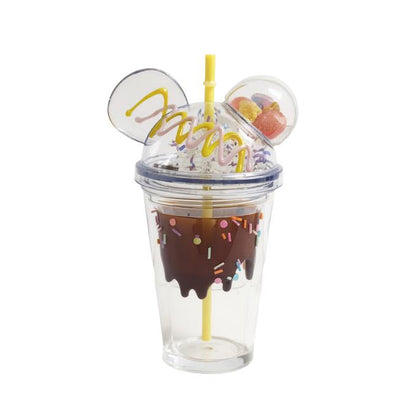 Mickey Mouse Inspired 450ml Double Wall Cup Clear