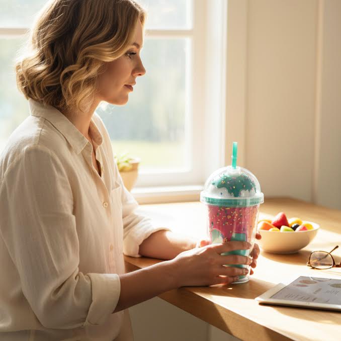 Ice Cream Inspired 450ml Double Wall Cup Multicoloured